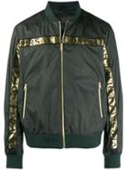 Versace Collection Logo Tape Bomber Jacket - Green