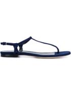 Sergio Rossi T-bar Flat Sandals