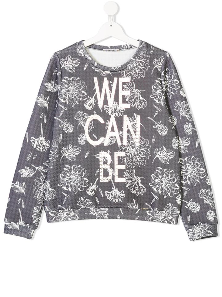 Liu Jo Kids Printed Long Sleeved Jumper - Grey