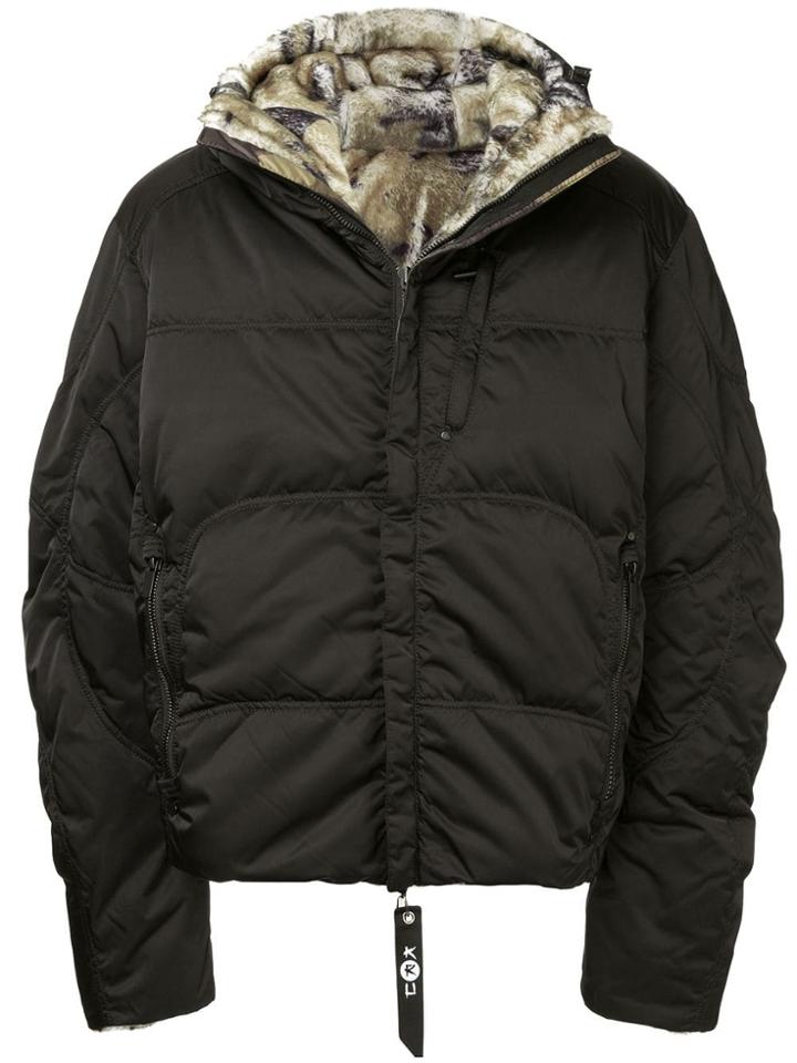 Kru Faux Fur Reversible Jacket - Black