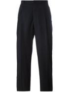 E. Tautz Pleated Trousers With Belt Loop, Men's, Size: 32, Blue, Silk/viscose/wool