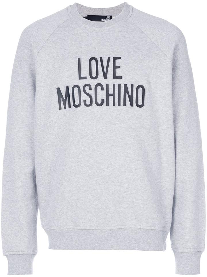 Love Moschino - Logo Print Sweatshirt - Men - Cotton/spandex/elastane - M, Grey, Cotton/spandex/elastane