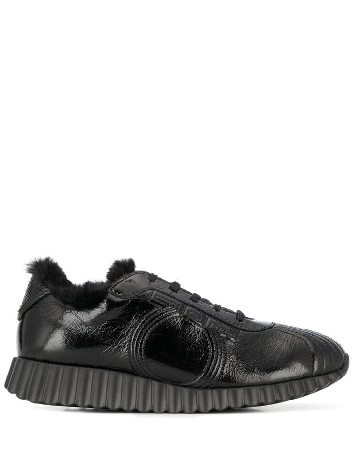 Salvatore Ferragamo Gancini Lace-up Sneakers - Black