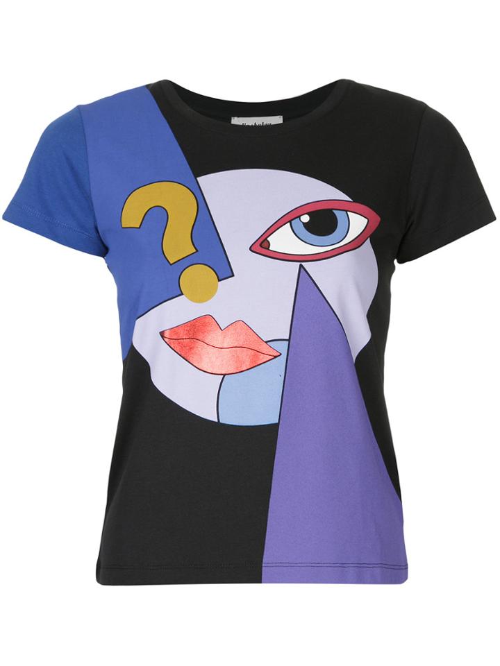Yazbukey Graphic Face Print T-shirt - Blue