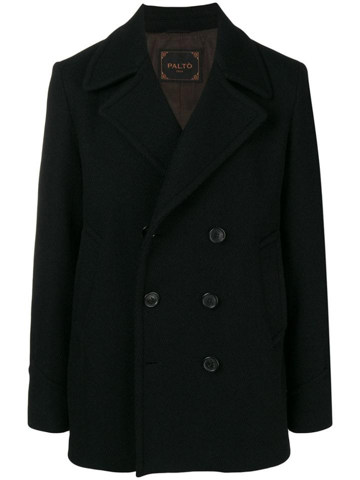 Paltò Short Double-breasted Coat - Black