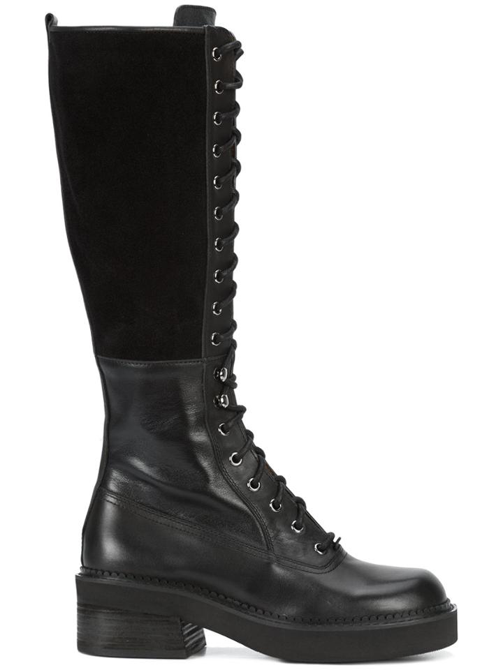 See By Chloé Knee High Combat Boots - Black
