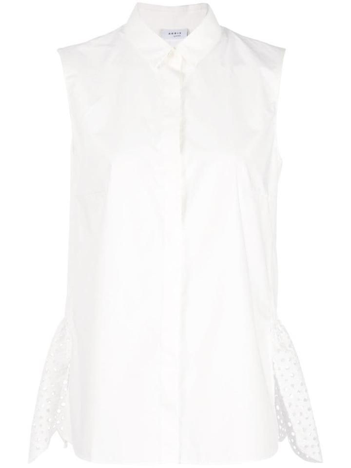 Akris Punto Asymmetric Hem Sleeveless Shirt - White