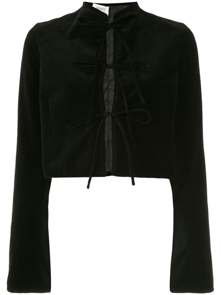 Rosie Assoulin Tie Front Blouse - Black