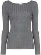 Toteme Toury Ribbed Long Sleeve T-shirt - Grey
