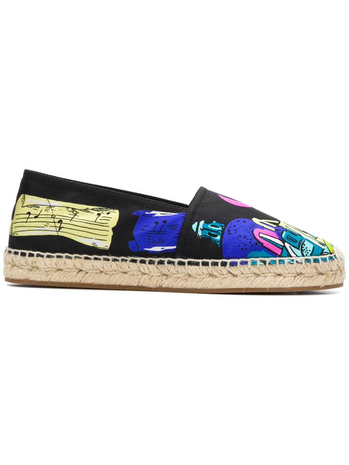 Emilio Pucci Capri Print Espadrilles - Black