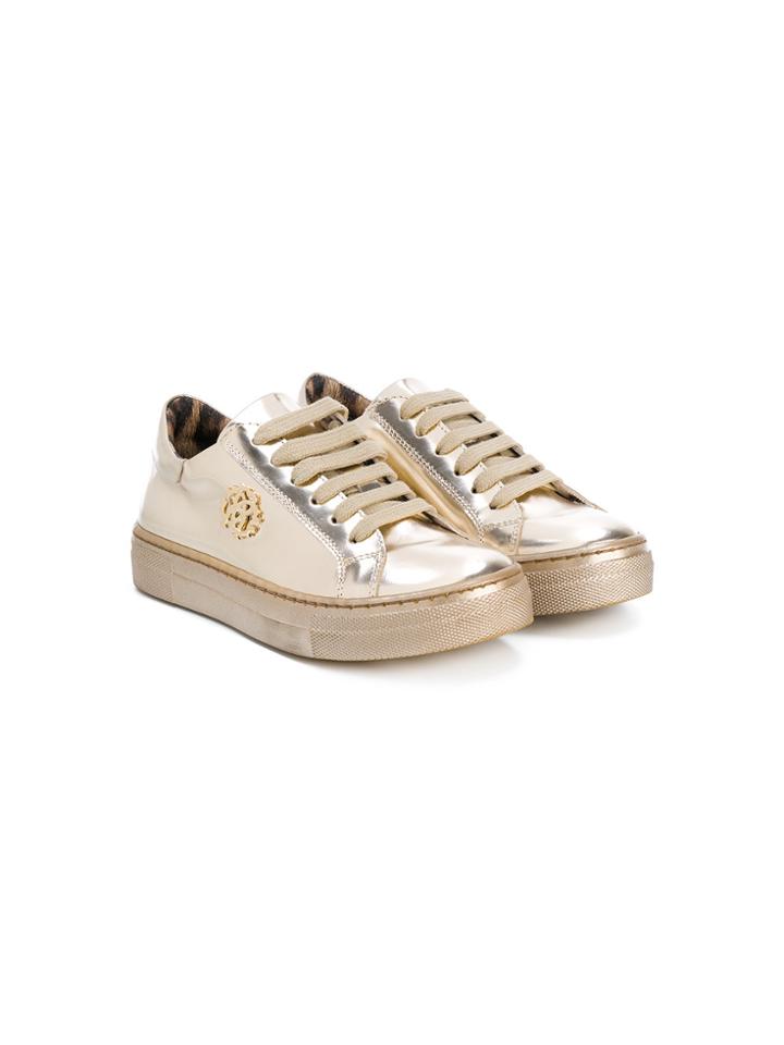 Roberto Cavalli Kids Teen Lace-up Sneakers - Metallic