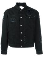 Misbhv Distressed Denim Jacket, Men's, Size: Large, Black, Cotton