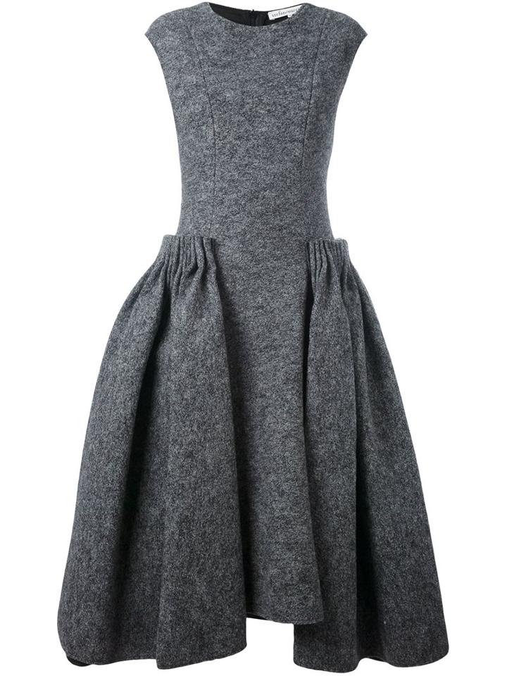 Stefano Mortari Flared Dress, Women's, Size: 40, Grey, Wool