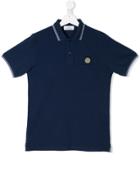 Stone Island Junior Contrast Stripe Trim Polo - Blue