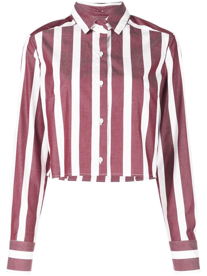 Dresshirt Ashley Striped Crop Top - Red