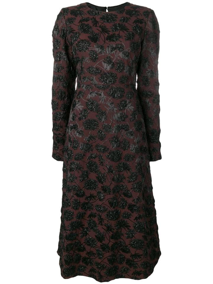 Rochas Floral Pattern Dress - Brown