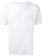 Estnation - Patterned Round Neck T-shirt - Men - Cotton - S, White, Cotton