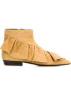 J.w. Anderson Ruffle Ankle Boots, Women's, Size: 38, Nude/neutrals, Suede/leather