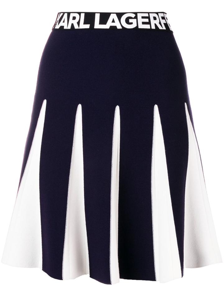 Karl Lagerfeld Contrasting Stitching Skirt - Blue