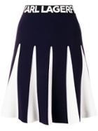 Karl Lagerfeld Contrasting Stitching Skirt - Blue