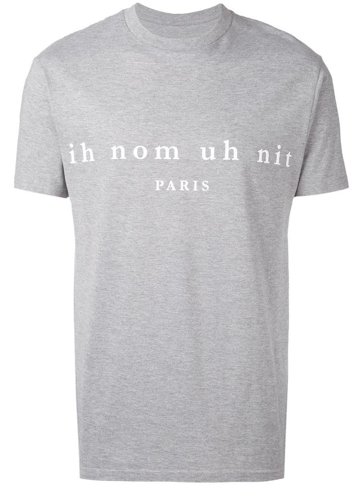 Logo Printed T-shirt - Men - Cotton - L, Grey, Cotton, Ih Nom Uh Nit