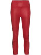 Sprwmn Skinny Leather Trousers With Stripe Side - Red