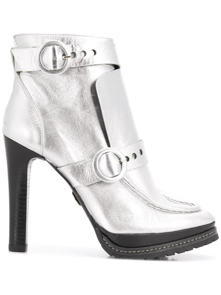 Buffalo Heeled Ankle Boots - Silver