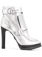 Buffalo Heeled Ankle Boots - Silver