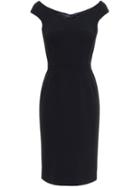 Dolce & Gabbana Scooped V-neck Dress, Women's, Size: 40, Black, Spandex/elastane/wool