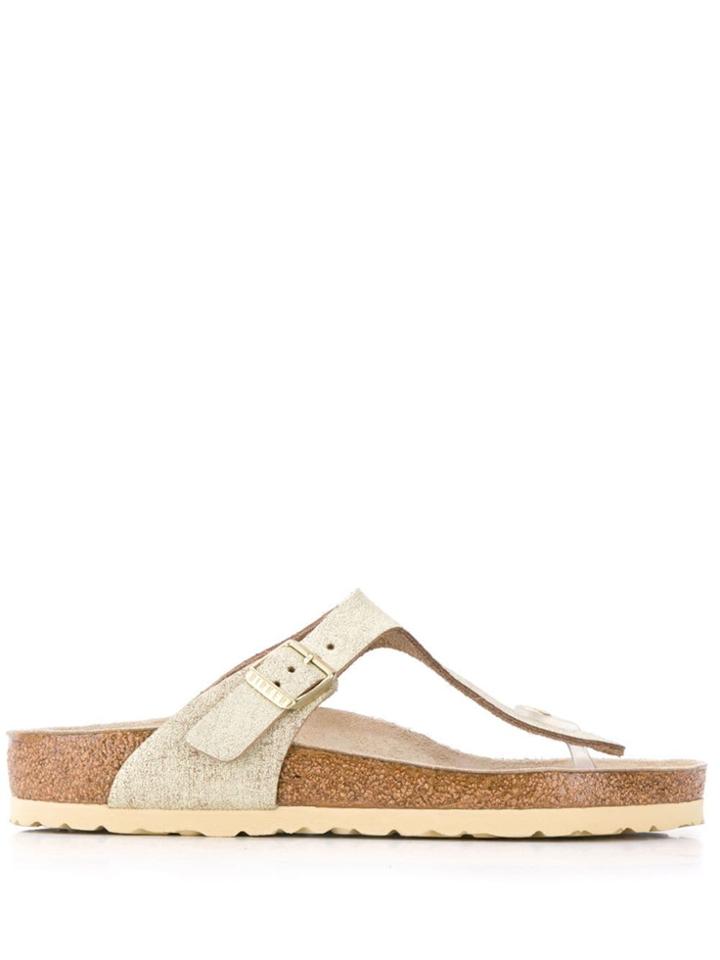 Birkenstock Gizeh Metallic Sandals - Gold