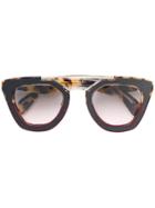 Prada Eyewear Square Shaped Sunglasses - Brown