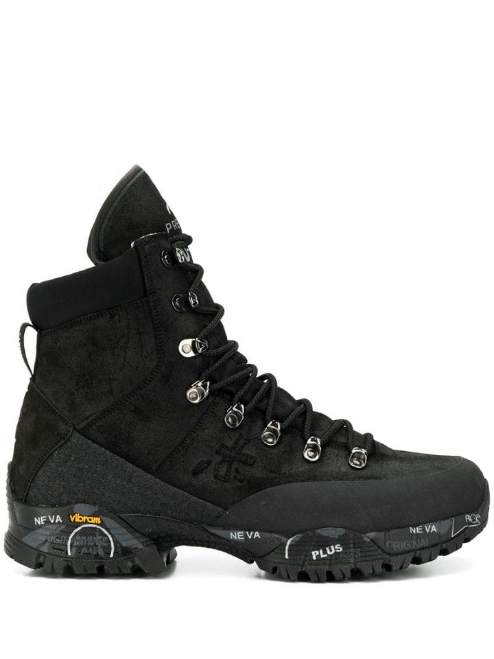 Premiata Lace-up Treck Boots - Black