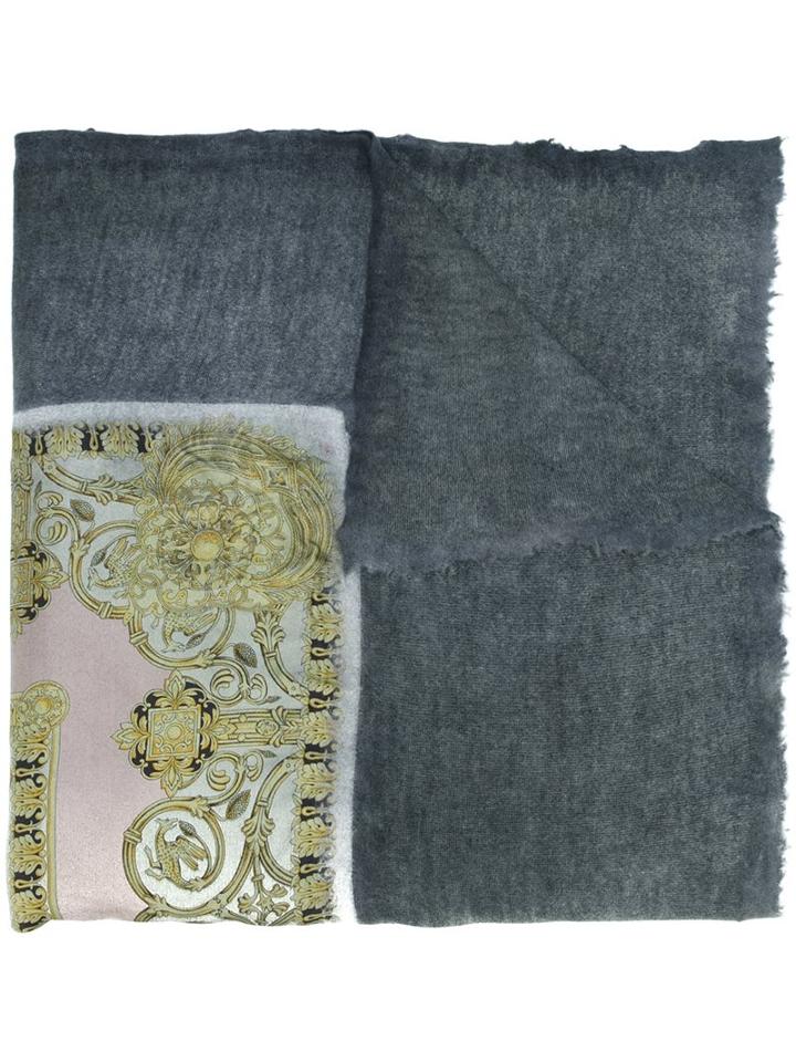 Avant Toi Raw Edge Scarf, Men's, Grey, Silk/cashmere