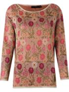 Cecilia Prado Floral Pattern Knitted Blouse, Women's, Size: P, Pink/purple, Lurex/viscose