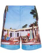 Orlebar Brown Bulldog Pool House Print Swim Shorts - Blue