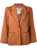 Yves Saint Laurent Vintage Contrast Trim Blazer Jacket - Brown