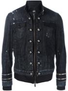 Dsquared2 Dual Fabric Jacket, Men's, Size: 50, Blue, Silk/cotton/spandex/elastane/virgin Wool