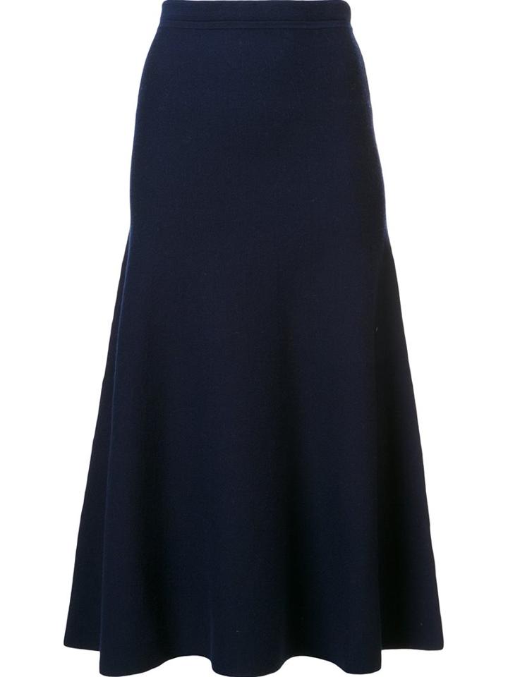 Gabriela Hearst A-line Midi Skirt, Women's, Size: Medium, Blue, Nylon/spandex/elastane/cashmere/merino