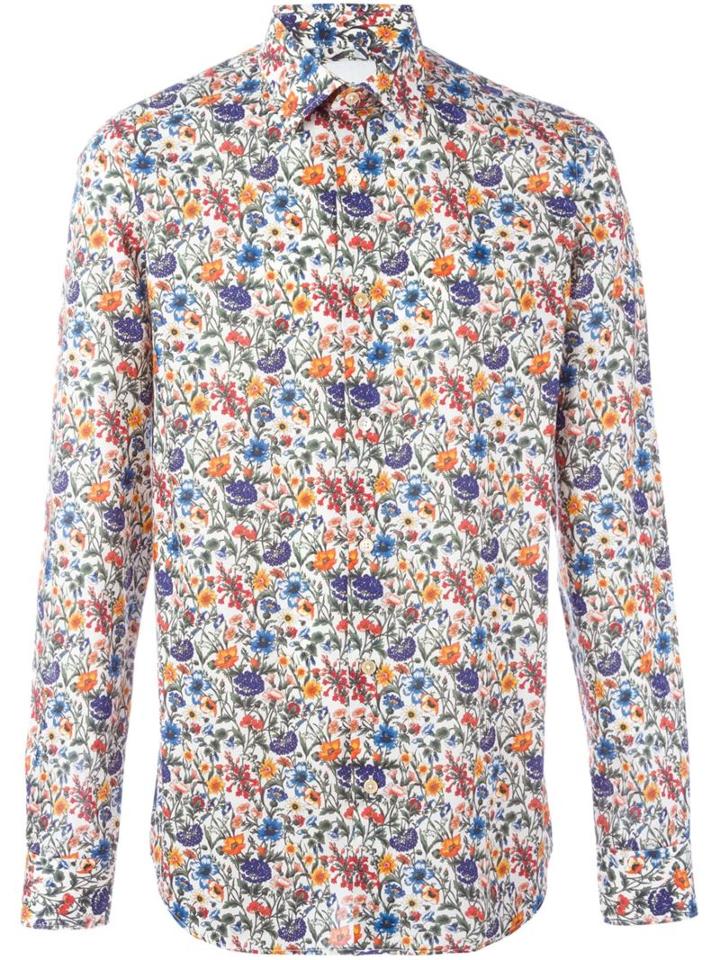 Paul Smith 'wildflower' Print Shirt, Men's, Size: 16, Cotton
