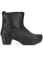 No.6 5 Shearling Clog Boots - Black
