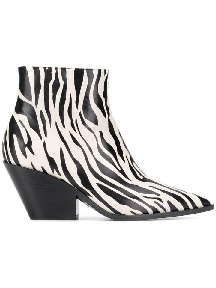 Casadei Zebra Print Boots - Black