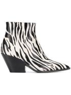 Casadei Zebra Print Boots - Black