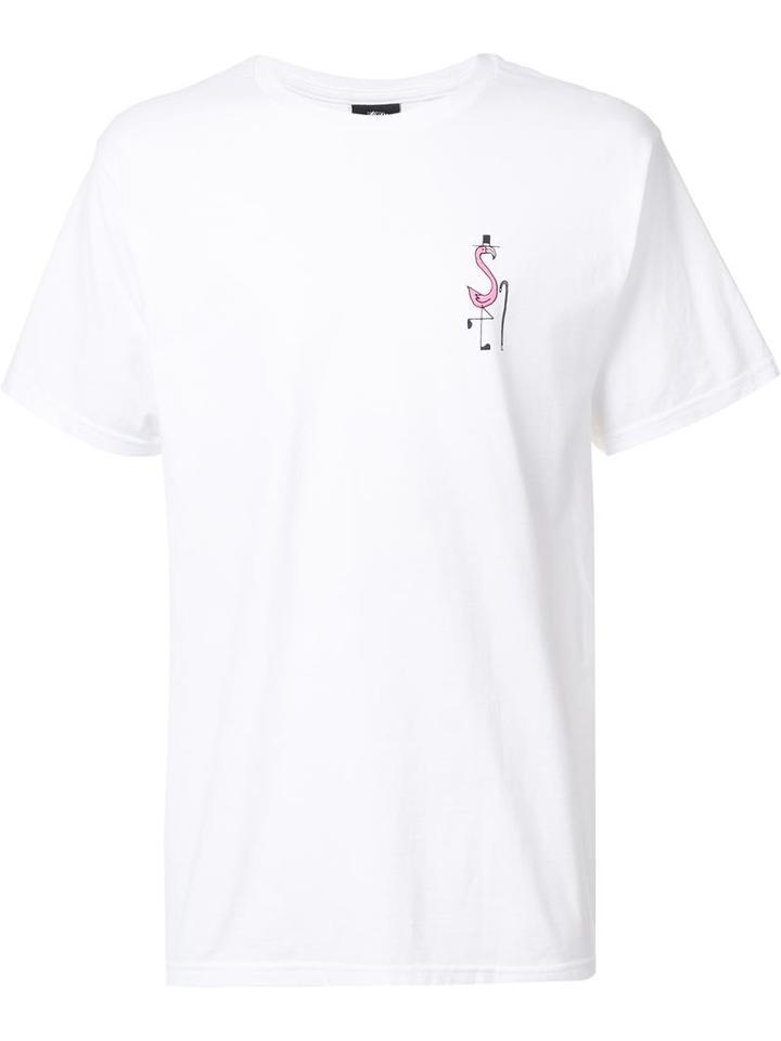 Stussy Back Print T-shirt, Men's, Size: Large, White, Cotton