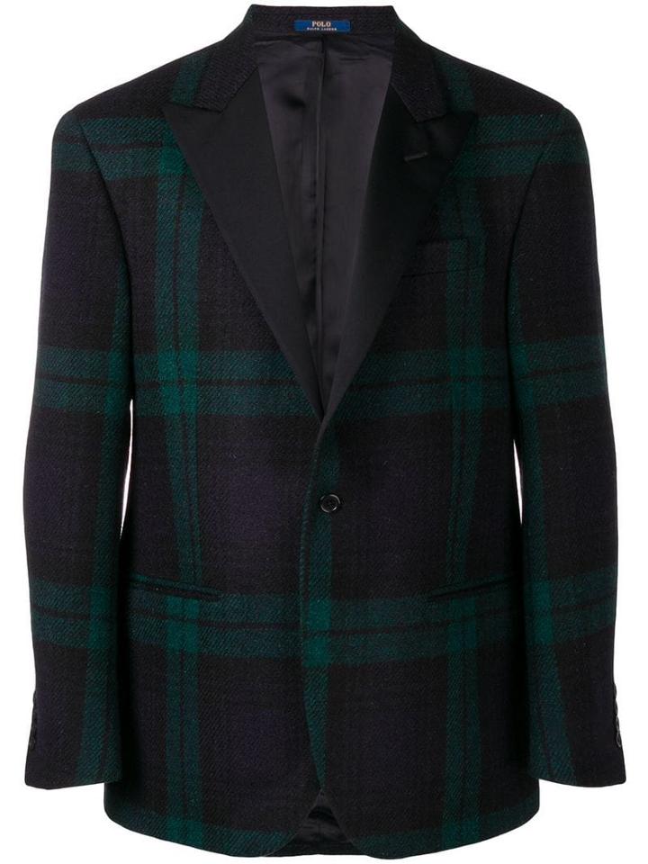 Polo Ralph Lauren Single Breasted Plaid Blazer - Blue