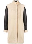 3.1 Phillip Lim Contrast-sleeve Shearling Coat - White