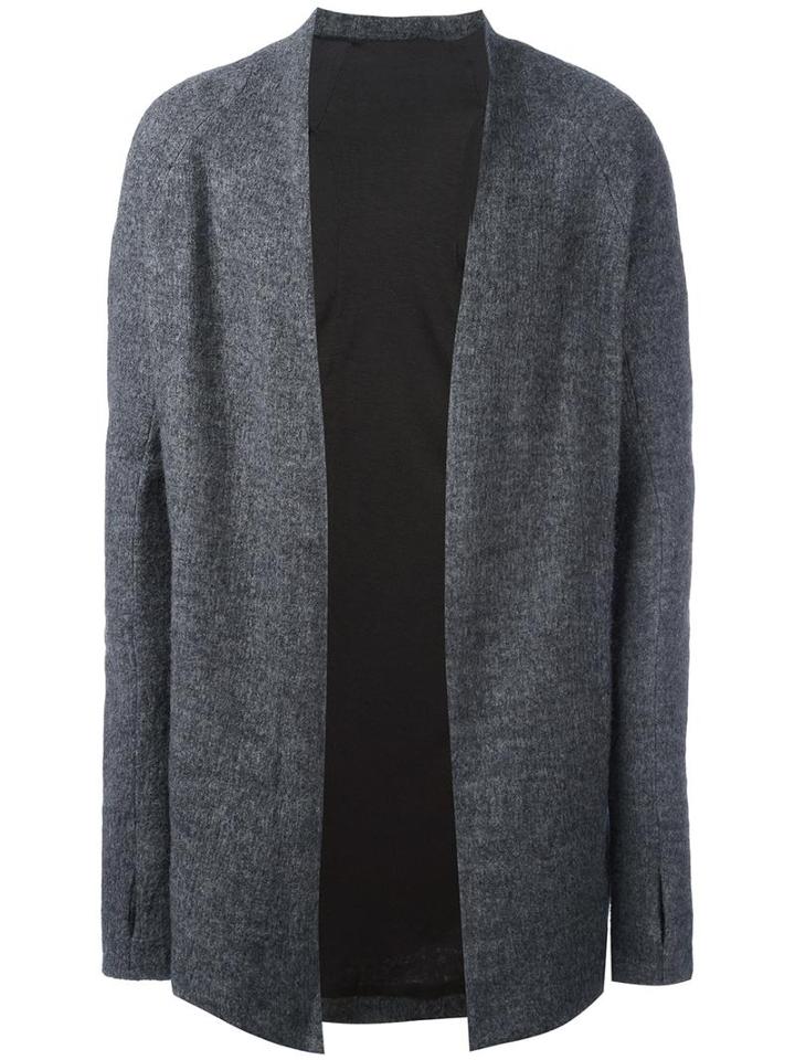 Andrea Ya'aqov Open Front Cardigan, Men's, Size: Large, Grey, Wool/virgin Wool/bamboo