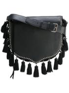 Rebecca Minkoff Tassel Detail Shoulder Bag, Women's, Black, Calf Leather