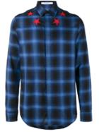 Givenchy - Star Applique Check Shirt - Men - Cotton/lyocell - 39, Blue, Cotton/lyocell