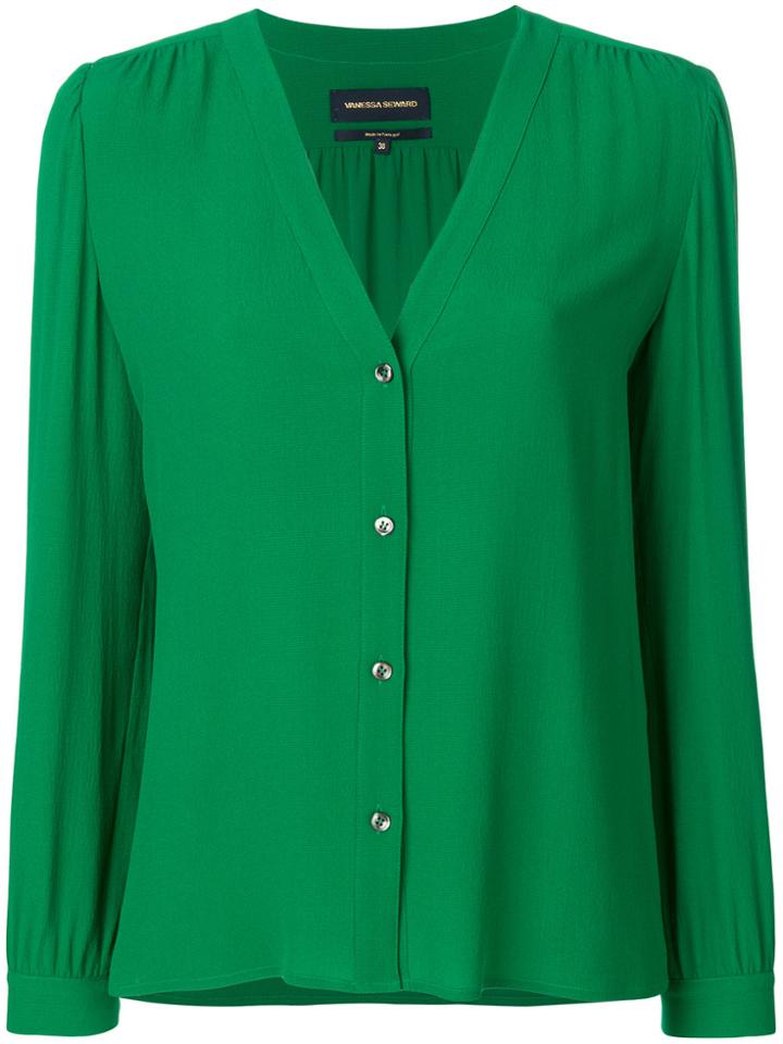 Vanessa Seward Long-sleeve Button Blouse - Green