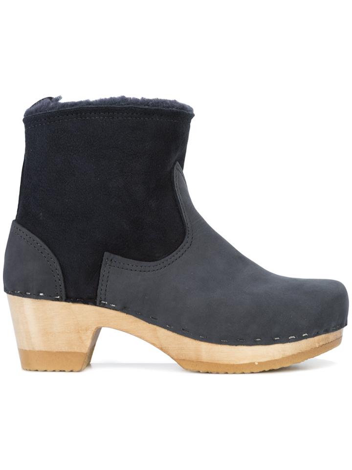 No.6 5 Shearling Clog Boots - Blue